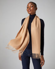 Load image into Gallery viewer, Woven Cashmere Scarf Camel Brown
