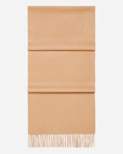 Load image into Gallery viewer, Large Woven Cashmere Scarf Camel Brown
